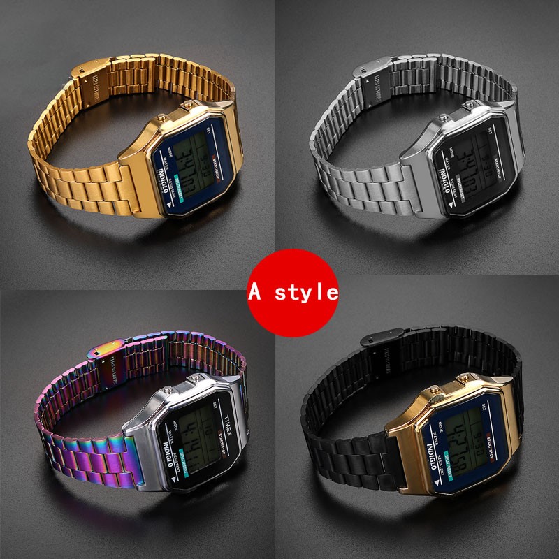 Casio Metal Wristband A158 / a159 / A168 /a169/b650 /aq230/ 700 Small Gold Watch Accessories Mouth18mm Convex Black Bracelet