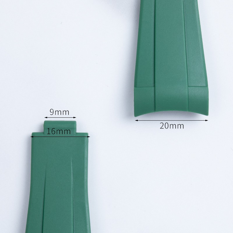 20mm Rubber Watch Band Black Green Blue Adjustable Fold Buckle Watch Band For Rolex Strap For Submarines GMT OYSTERFLEX Bracelet