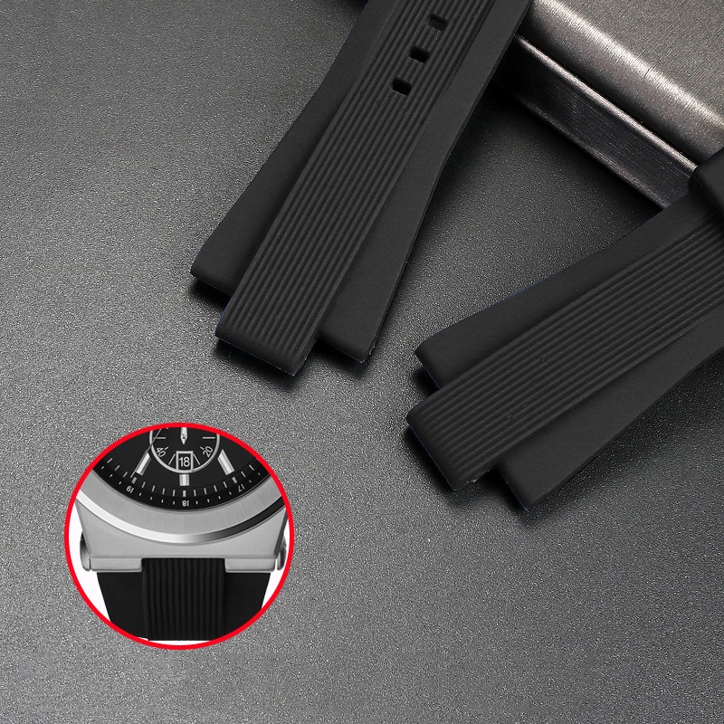 Rubber Watch Strap for MK MK8184 MK8152 MK9020 MK8730 MK8761 8295 8296 Convex Silicone Watch Band Men's Watch Band 29*13mm Black Blue