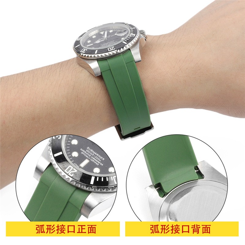 20mm Soft FKM Fluorine Rubber Strap Watch For Men And Women Watchband Universal Waterproof Silicone Watch Strap UTHAIG28