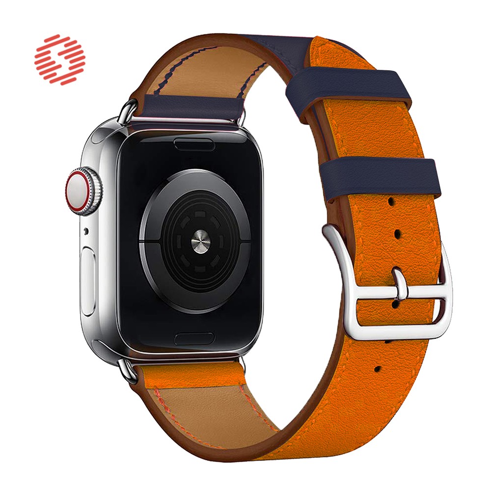 ShengOne Leather Bracelet Fashion Exquisite Bracelet for Apple Watch 7 6 SE 5 4 45 44 42mm Two Tone Replacement Strap 3 2 41 40 38