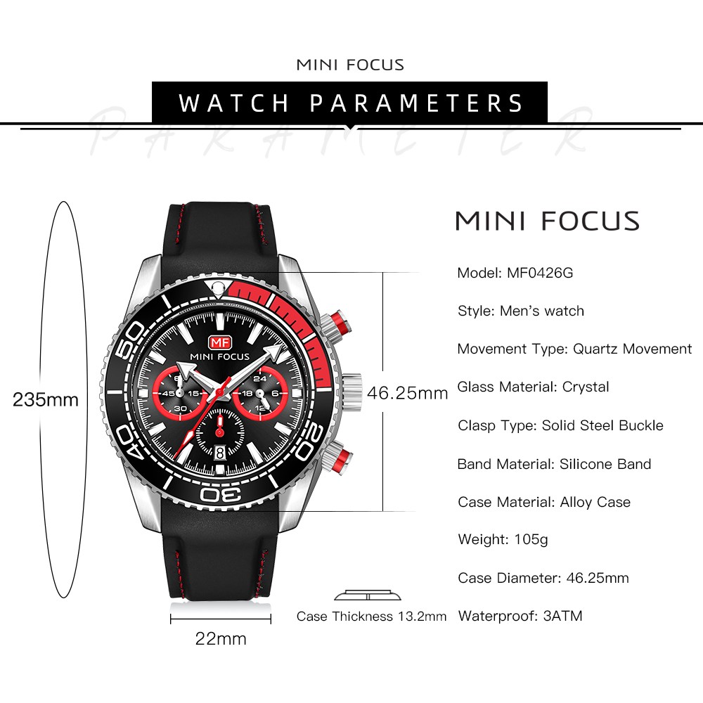 Mens Watches Top Brand Luxury Quartz Waterproof Fashion Multifunction Sports Wristwatches Black Silicone Strap Relogio Masculino