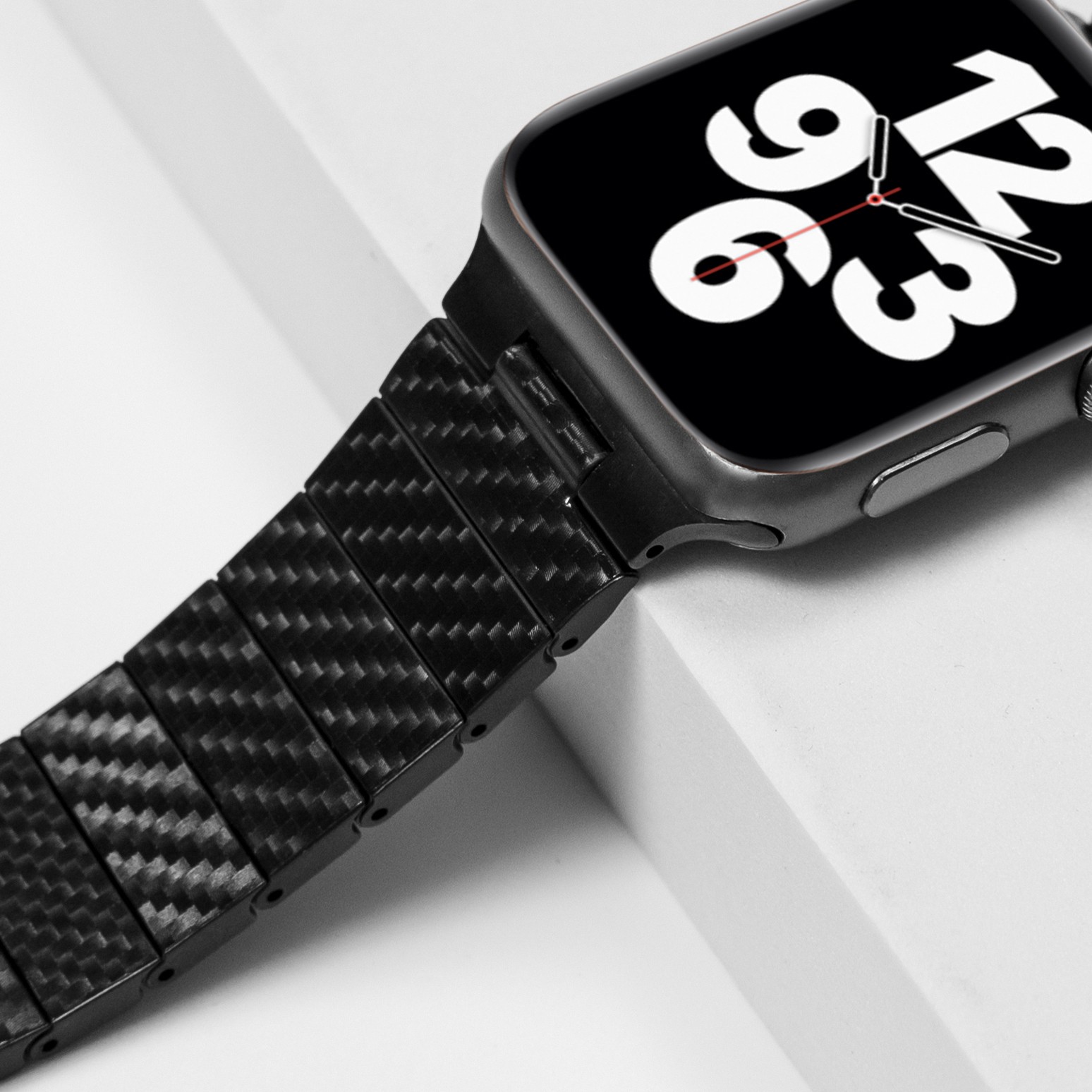 Stainless Steel Strap for Apple Watch Band 44mm 40mm 45mm 41mm 42mm/38mm Carbon Fiber Metal Strap Slim Bracelet iWatch 3 4 5 6 SE