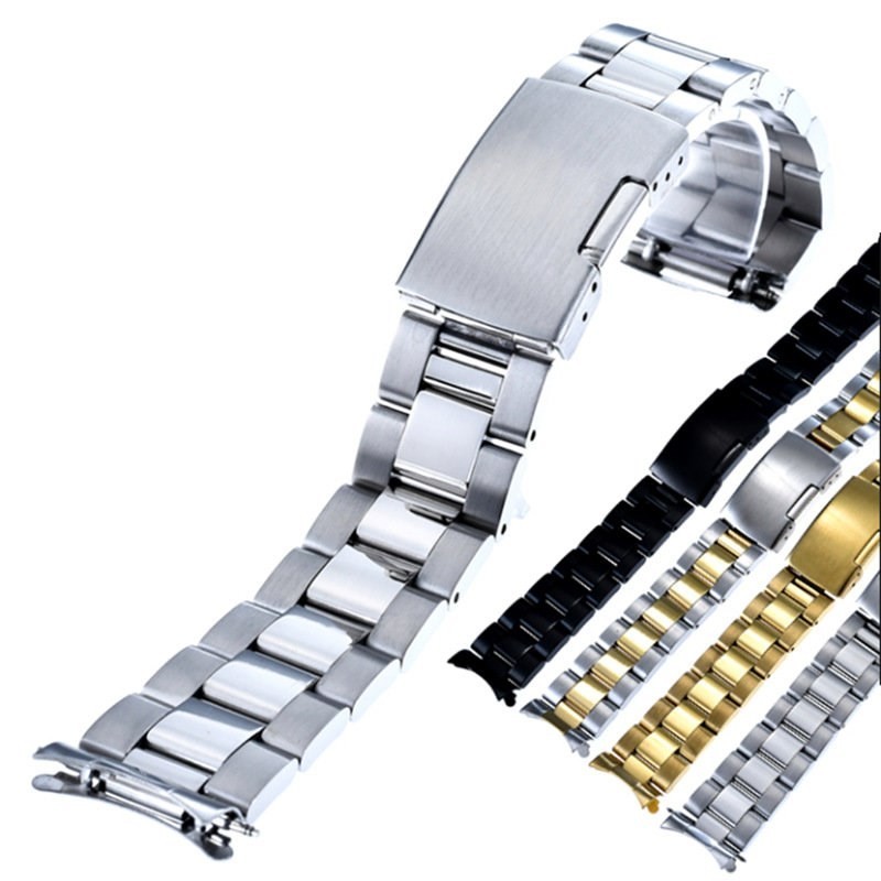 16mm 18mm 19mm 21mm 24 26mm 22mm 20mm Curved End Stainless Steel Watch Band Strap for Samsung Galaxy Watch Watchband