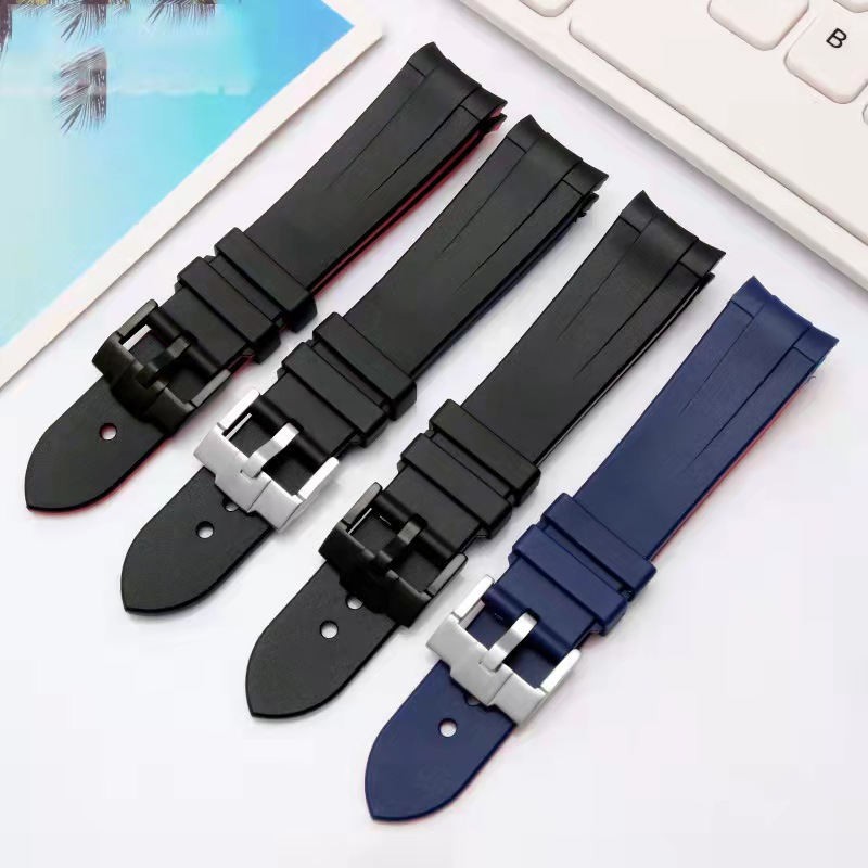 20mm 22mm High Quality Two Colors Croved End Waterproof Rubber Silicone Watches Straps Bands Fit For Watches ROX SUB