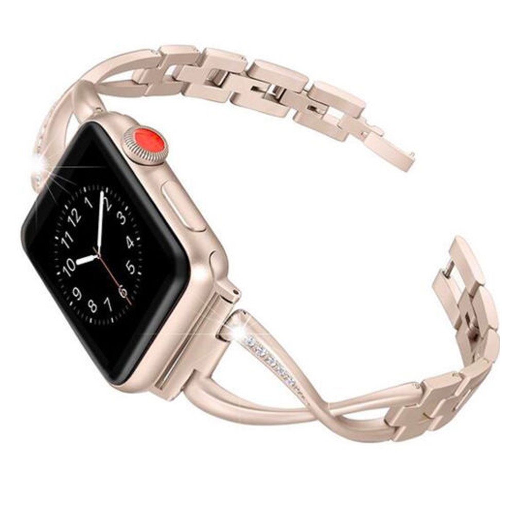 Luxury Band Bracelet Accessories Watch Strap Solid Unisex With Diamonds Wear Resistance Adjustable Fashion Business For IWatch