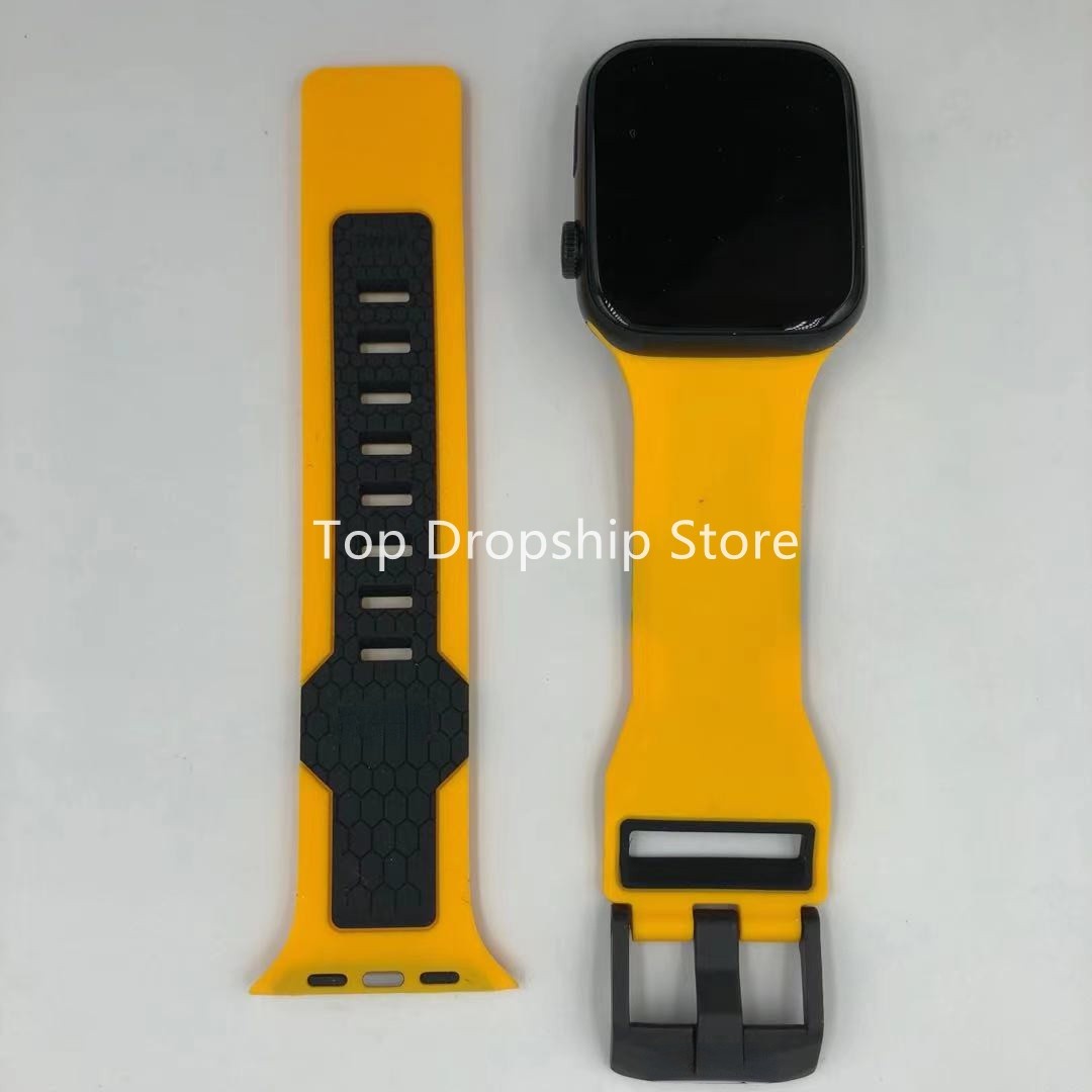 Strap for Apple Watch7 41mm 45mm 38mm/40mm/42mm/44mm Silicone Waterproof Watch Band for iWatch Series 6/SE/5/4/3/2 Wristband