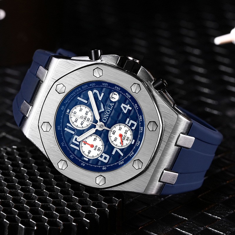 Famous Luxury Brand Men Quartz Watch Waterproof Calendar Wrist Watches for Men Sport Date Silicone Strap Male Clock Montre Homme