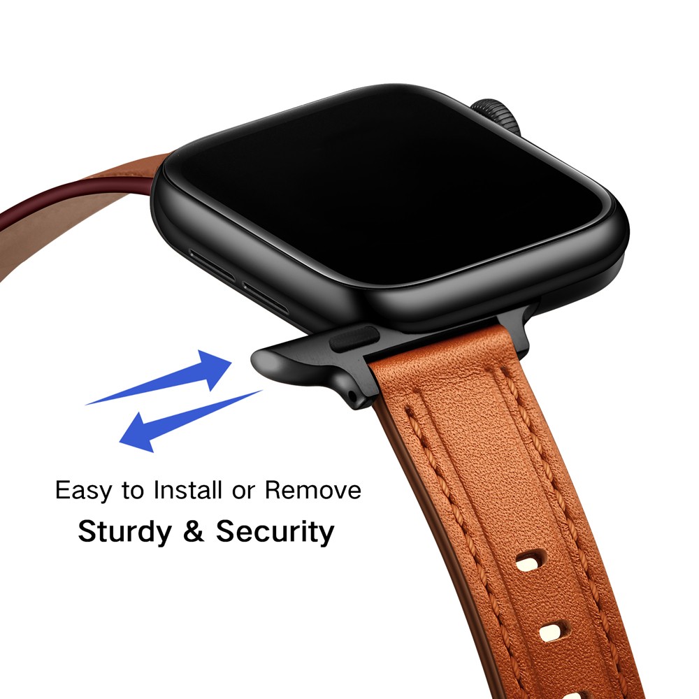 Soft Leather Watch Band for Apple Watch Strap 41mm 45mm 38/42mm 40mm 44mm Bracelet for iWatch Series 7 3 5 6 SE Wrist Watchband