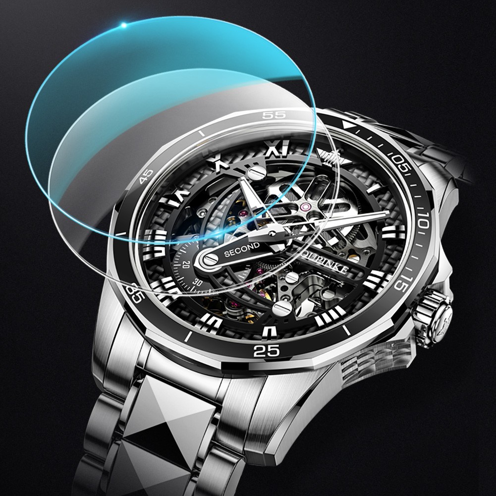 OUPINKE watch for men luxury brand men mechanical wristwatches skeleton design automatic watches sapphire glass watch 3178
