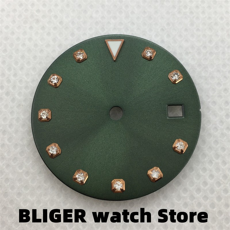 BLIGER 29.3mm Diamond Watch Set Dial For Miyota 8215 8205 821A Mingzhu DG3804 ETA 2824 2836 Movement