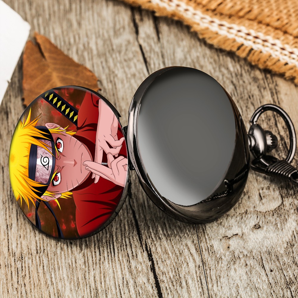 Men's Quartz Pocket Watch Accept Custom Cartoon Character Patterns With Thick Chain Valentine's Day Gift For Boyfriend Husband