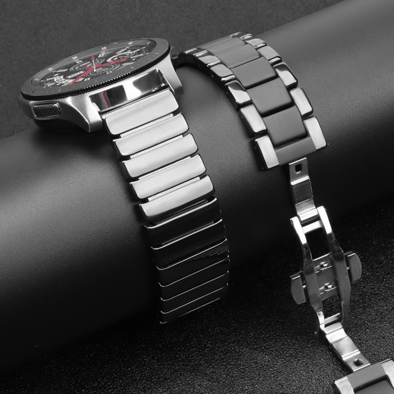 Ceramic 22mm fron watch strap for Samsung Galaxy Watch 46mm 3 45mm Band Gear S3 Frontier Bracelet Wrist Watch Strap Huawei GT 2 strap