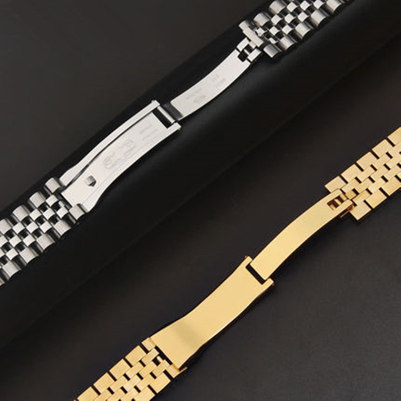 Men Women 13mm 17mm 20mm Brands Silver Gold Stainless Steel Watches Strap Replacement for DATEJUST Role Watch Wristband Bracelet