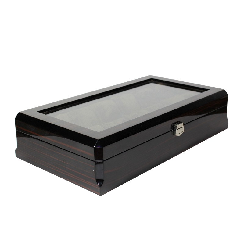 Black Watch Organizer Box Men Case Wood Casket Wooden Display Box Luxury Watches Rectangle Cabinet 6 Seat Man Storage Box