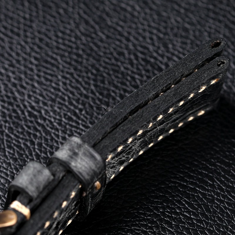 Handmade smoke gray leather watchband 20 22 24 26 mm bronze buckle bracelet, suitable for PAM111 441 men's bracelet