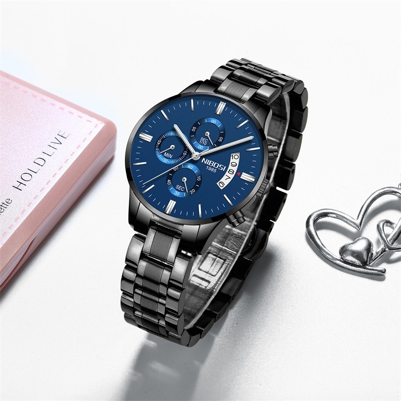 NIBOSI 2021 Women Fashion Watches Luxury Brand Ladies Wristwatches Stainless Steel Waterproof Girl Gift Quartz Watch Female