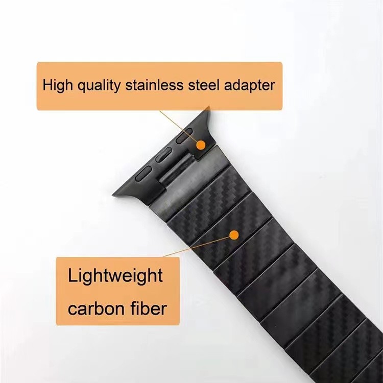 Carbon fiber strap for apple watch 7 6 5 4 SE 45mm 41mm 44mm 40mm High-end smart sport watch wristband for iwatch 3 2 42mm 38mm