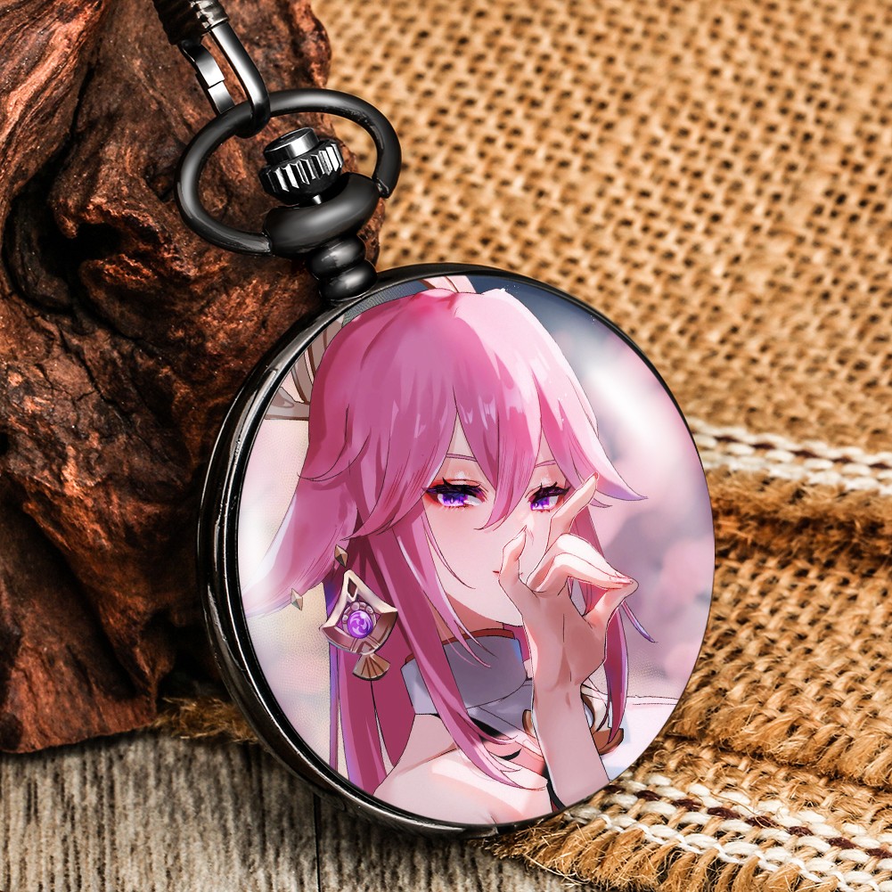 2022 New Flip Women Pocket Watch Animation Pattern Can Be Customized Quartz Movement Watches Valentine's Day Gift for Girlfriend