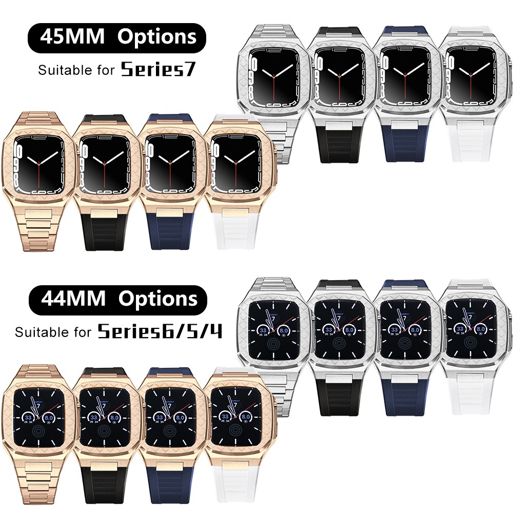 Protector Apple Watch Case Stainless Steel Band Accessories for iWatch4/5/6/7/SE 44mm 45mm Oak Apple Watch Series 7