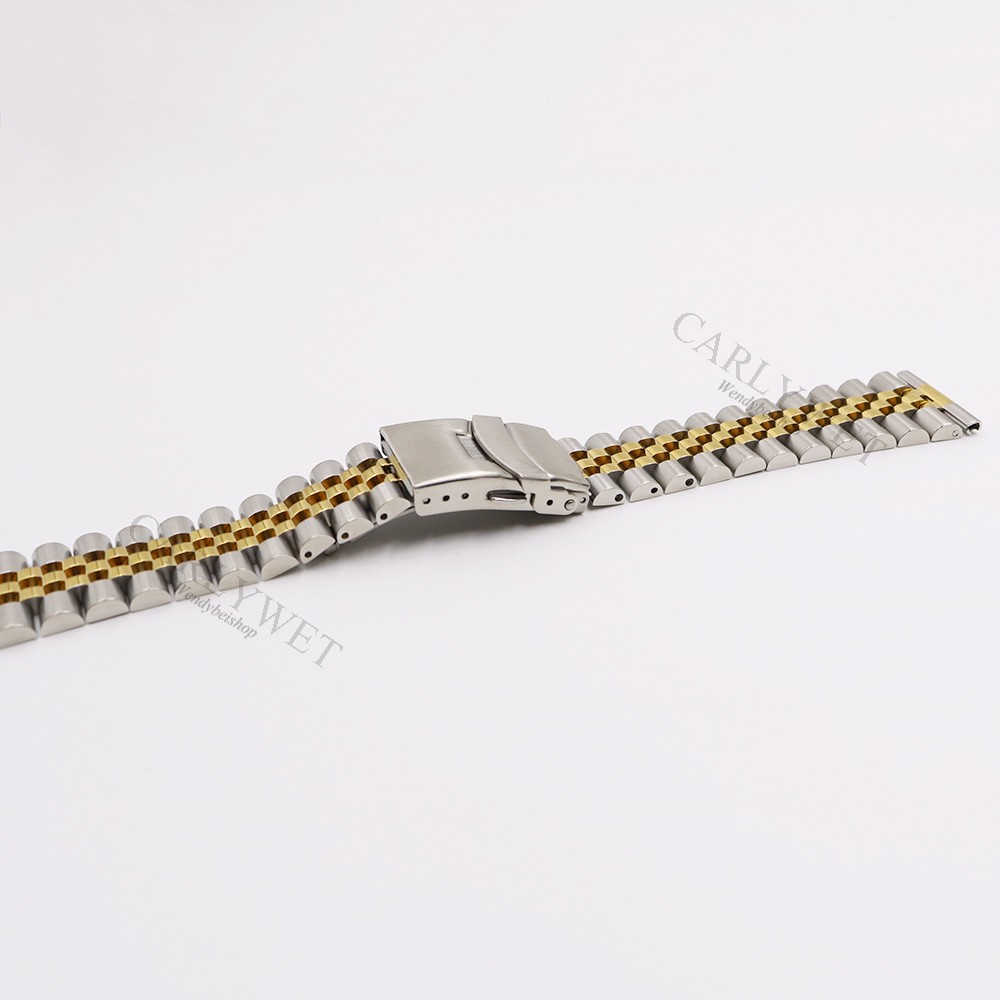 CARLYWET - Luxury watch band, 20mm, 22mm, 316L, straight tip, solid screw links, replacement strap for Seiko, Omega