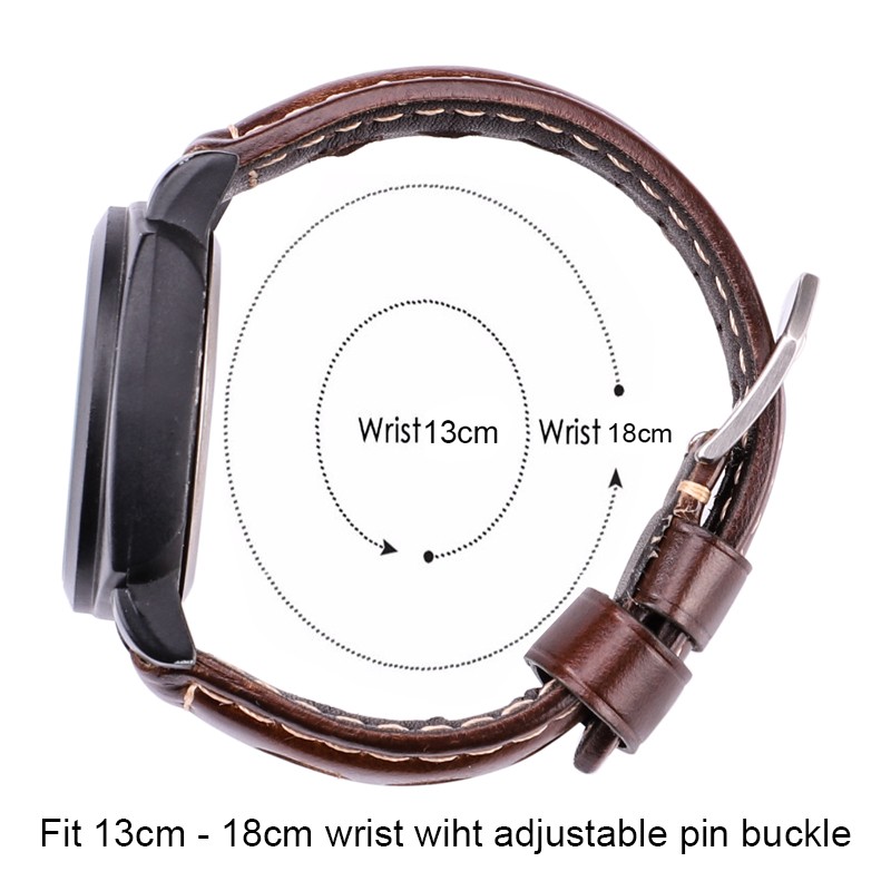 Cowhide Watch Strap Bracelet Vintage Genuine Leather 20mm 22mm 24mm Watchband Women Men Fashion Watch Band Strap With Pin Buckle