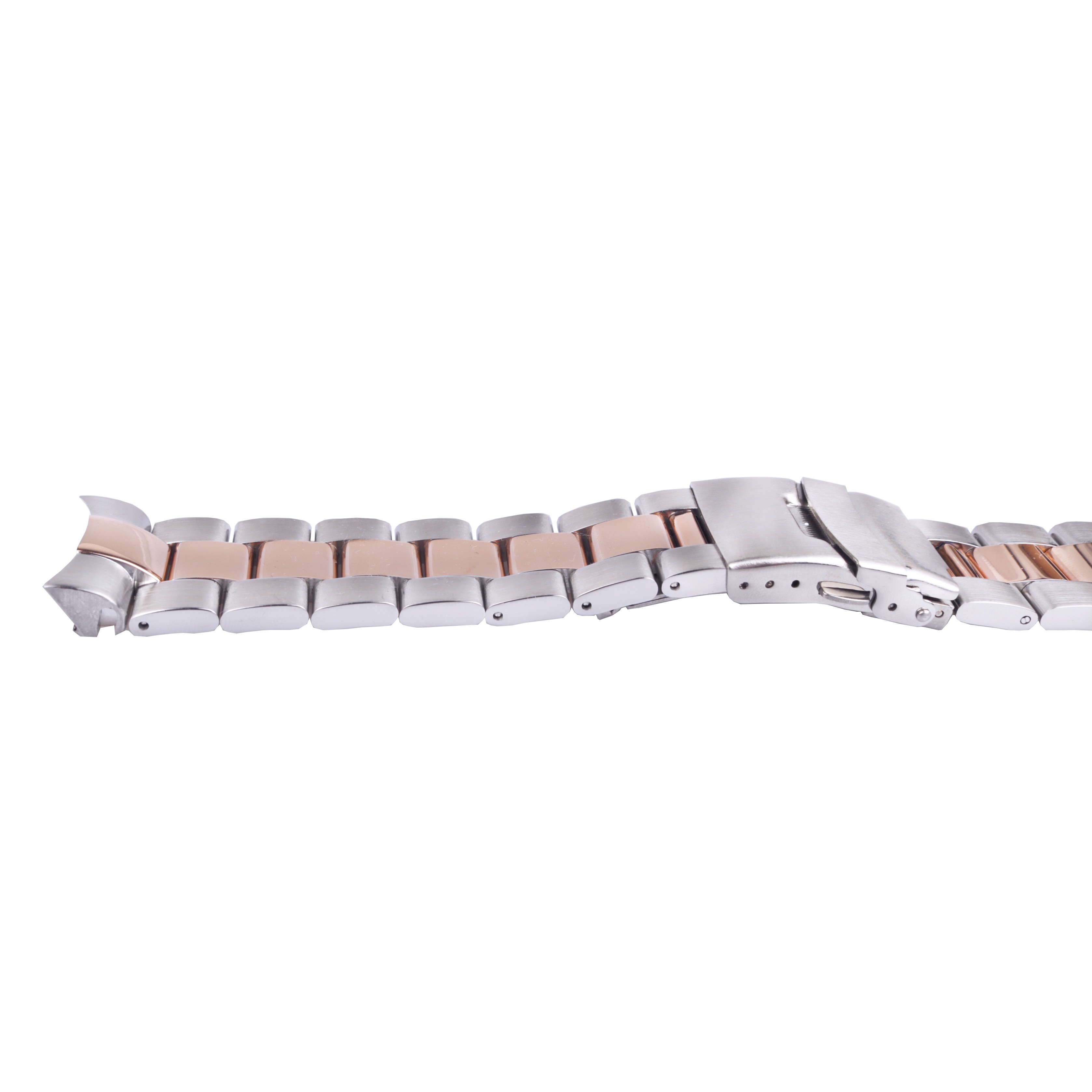 Carliwit 22mm Middle Pink Gold Stainless Steel Wrist Watch Band Replacement Metal Watchband Bracelet Double Push Clasp for Seiko