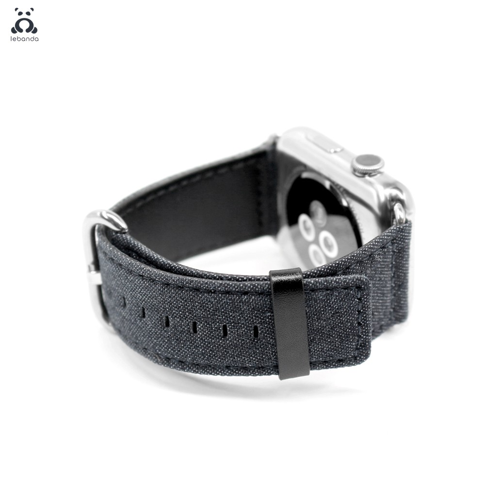 Lebanda Denim Strap Suitable for Apple Watch Series 7 6 SE 5 4 3 Classic Buckle Two Colors Denim Strap Suitable for iWatch 41 45mm