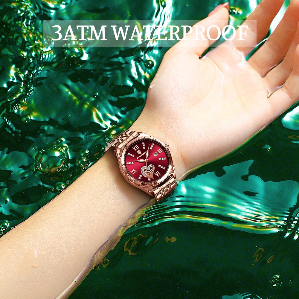 POEDAGAR Women Watches Fashion Rose Gold Stainless Steel Stain Ladies Watch Waterproof Quartz Wristwatch Romantic Girlfriend Gift