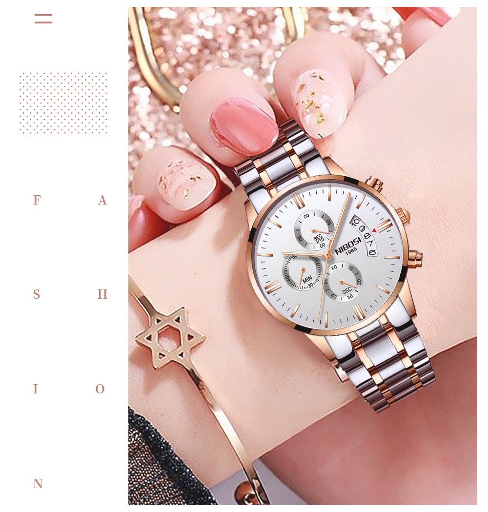 NIBOSI Watch for Women Luxury Brand Female Chronograph Women's Watch Luxury Lover Watch Classic Lady Watch Relogio Feminino