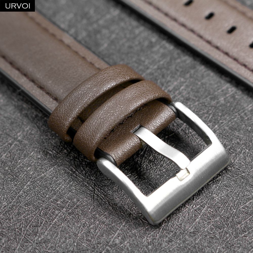 URVOI Leather Strap for Apple Watch Series 7 6 SE 5 4 3 Feel Comfortable Soft Touch Pin Buckle Suitable for iWatch 40 41 44 45mm