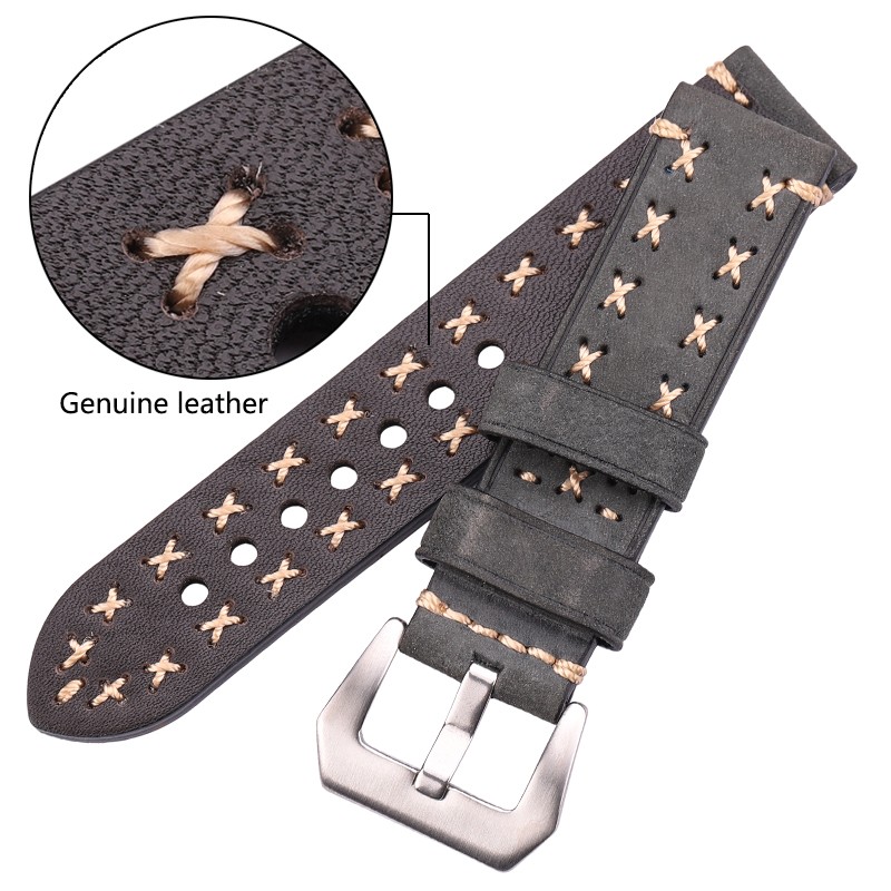 Handmade Watches 22 24mm Antique Leather Italian Watch Band Strap Women Men Brown Black Green Coffee Watch Accessories