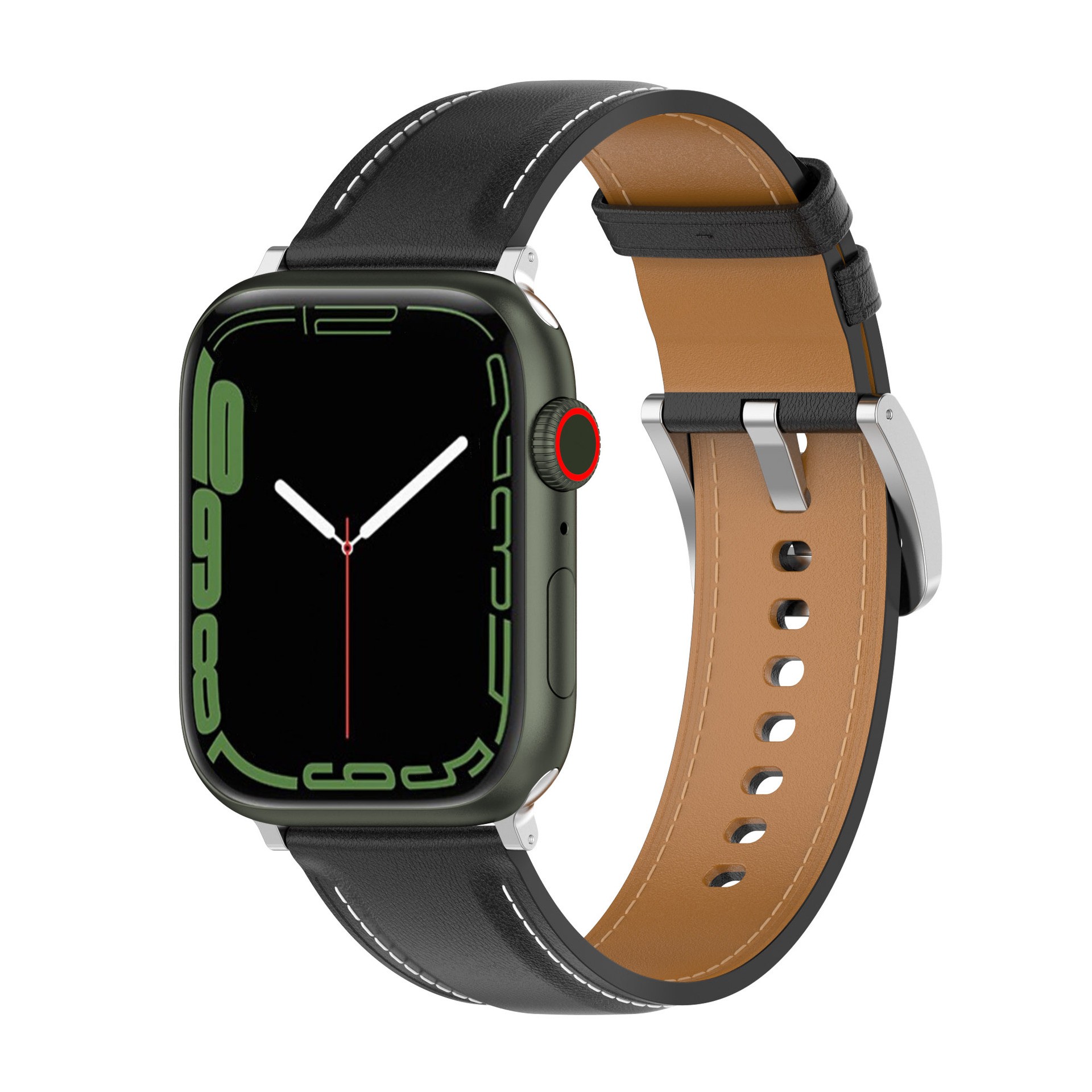 Business Real Leather Loop Bracelet Strap Band for Apple Watch SE 7654 42mm 38mm 44mm 40mm Strap on Smart iWatch 7 Watchband 45mm