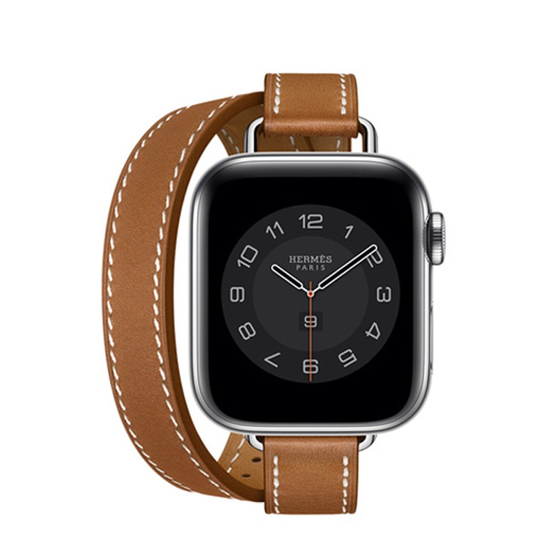 Leather Strap for Apple Watch 6 5 4 SE Band 44mm 40mm Double Ring Replacement Bracelet Strap for iwatch Series 3 2 1 42mm 38mm