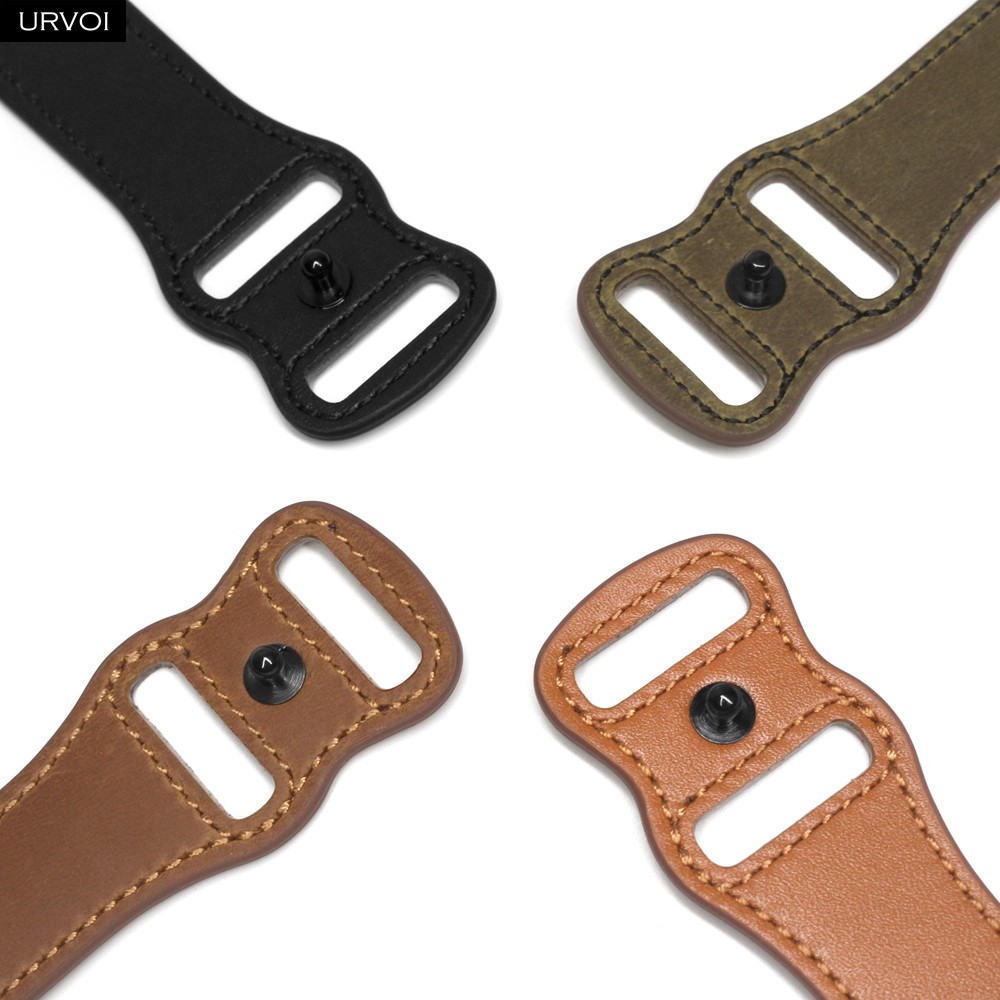 URVOI Leather Strap for Apple Watch Series 7 6 SE 5 4 3 2 Sports Hand-made Wrist Strap Double Holes Pin for iWatch 40 41 44 45mm