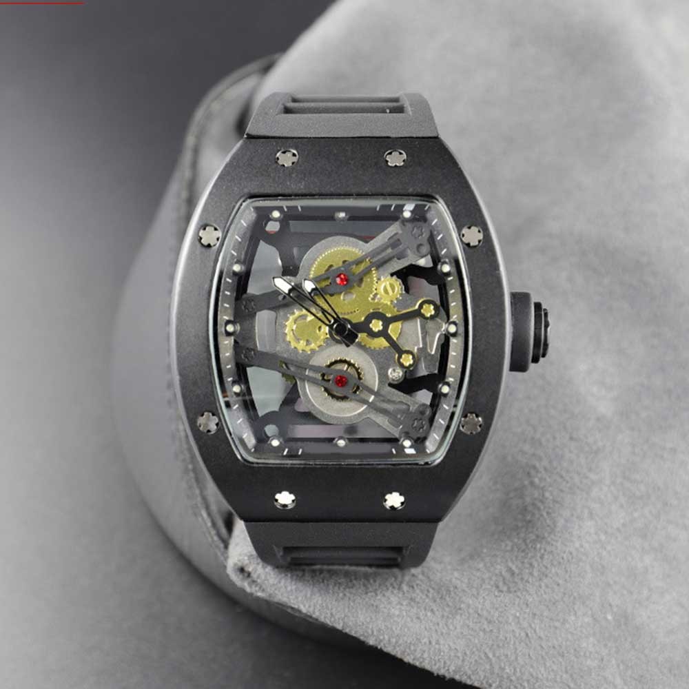 2021 Brand RM Casual Men's Watch Sports Wristwatch Man Carbon Cellulosic Watches Fashion Silicone Woman Quartz Hollow Out Watches