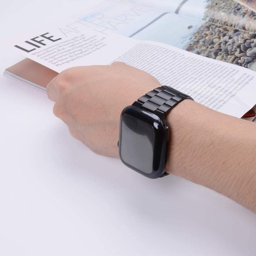 Case + Strap for Apple Watch Band 45mm 44mm 40mm 42mm 38mm Stainless Steel Strap Metal Bracelet iWatch Series 3 4 5 6 SE 7 41mm 45