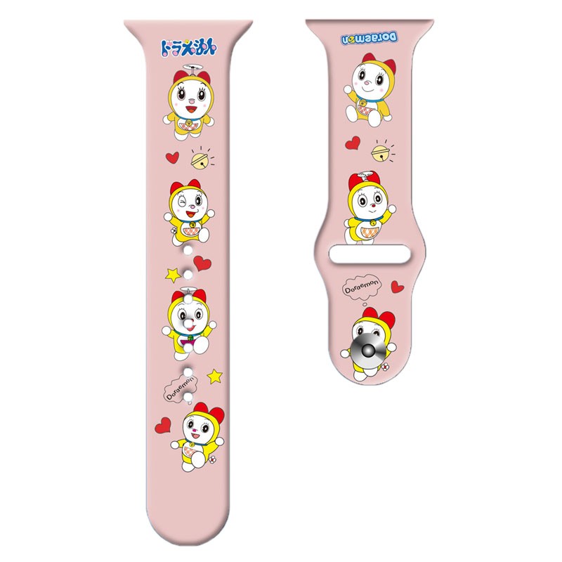 Doraemon Silicone Strap for Apple Watch Band 44mm 45mm 42mm 40mm 38mm 41mm Anime Watchband iWatch Apple Watch Serie 6 5 3 SE 7