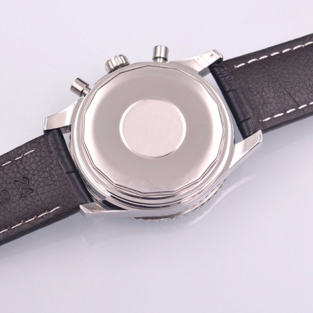 Corgeut Quartz Watch Chronograph Mens Watches Luxury Brand Male Clock Fashion Leather Wrist Watch Date Relogio Masculino