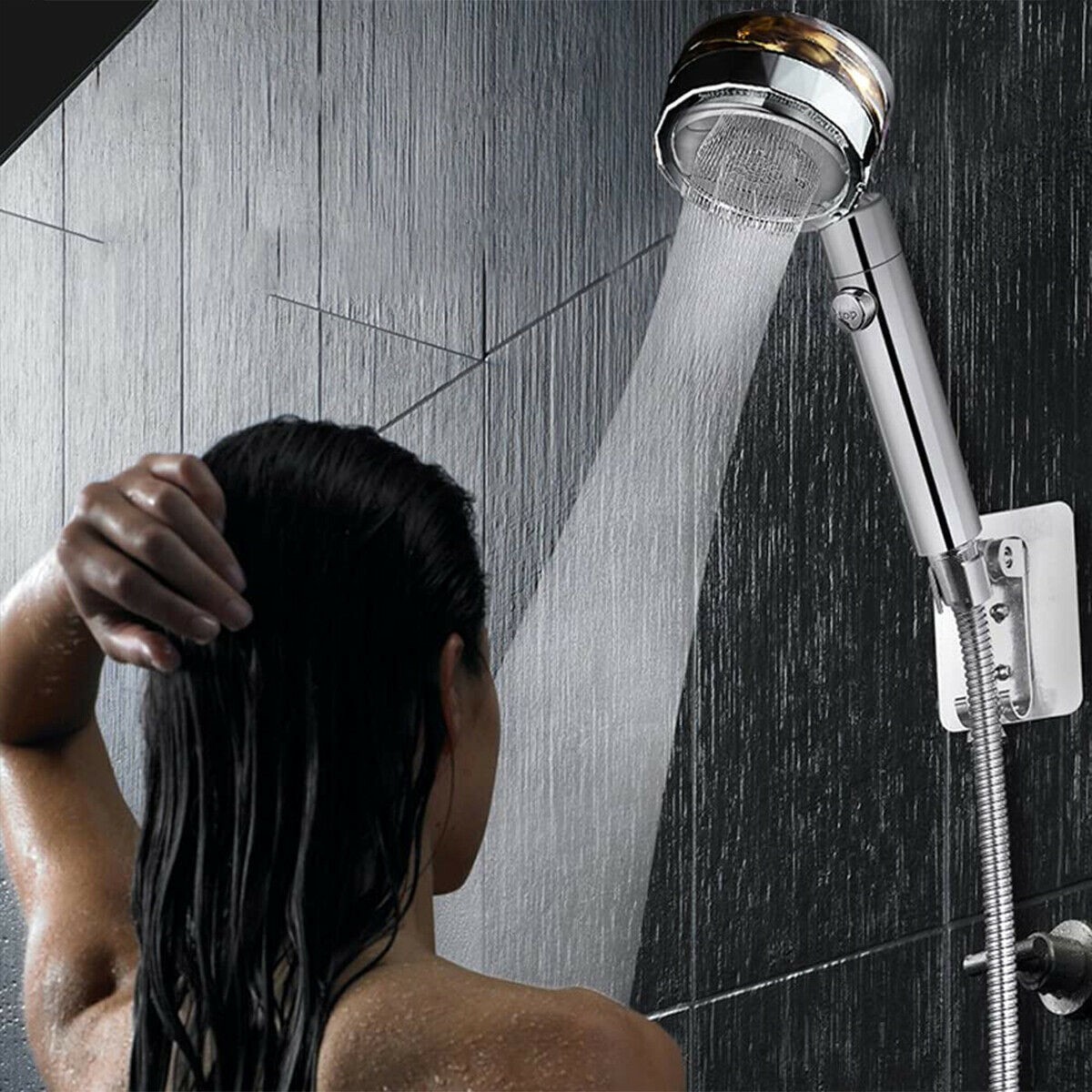 New Turbo Fan Shower Head Water Saving High Quality 360 Degree Pre-Flow With Extended Rainfall Shower Head Fan With Stand