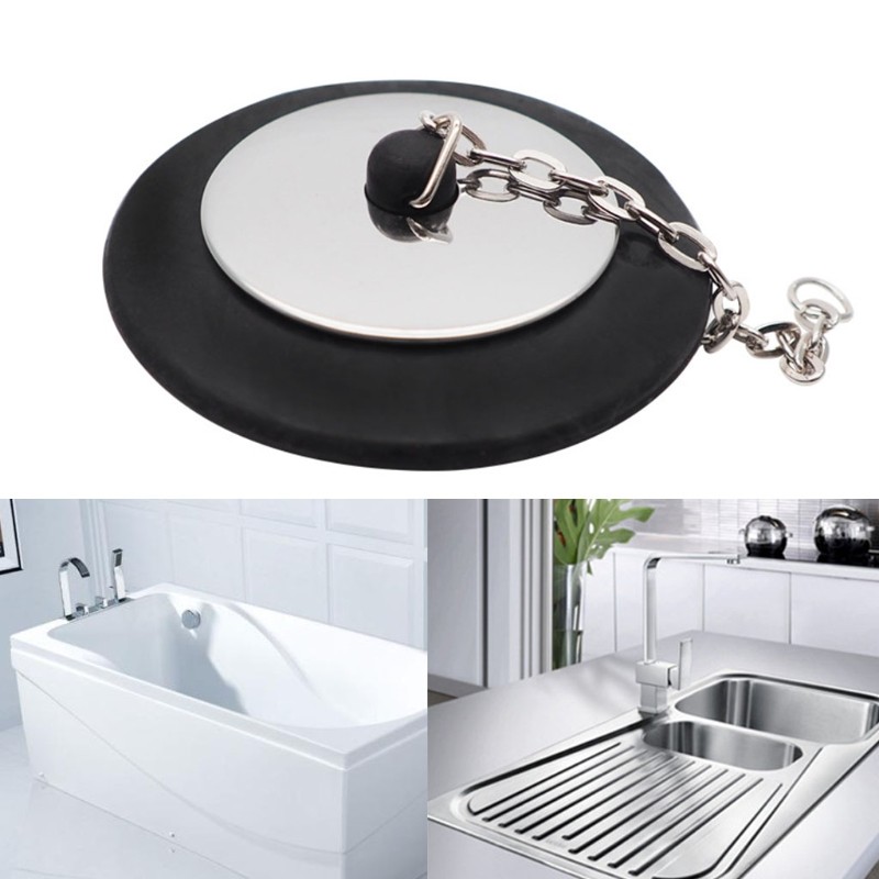 Rubber Basin Stopper with Basin Strainer Chain and Stopper Kitchen Barthroom Sink Drain Plug 1 Pack My26 21 Dropshipping