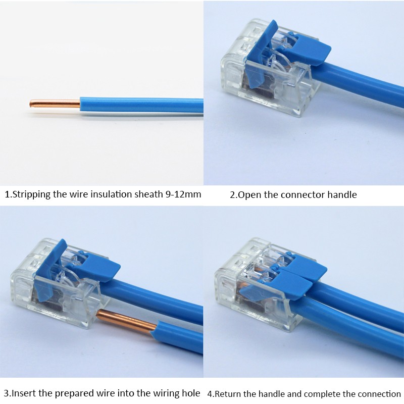 Wire Connector Small Quick Universal Compact Connector Spring Wire Cable Electrical Connectors Push In Terminal Block 412-415