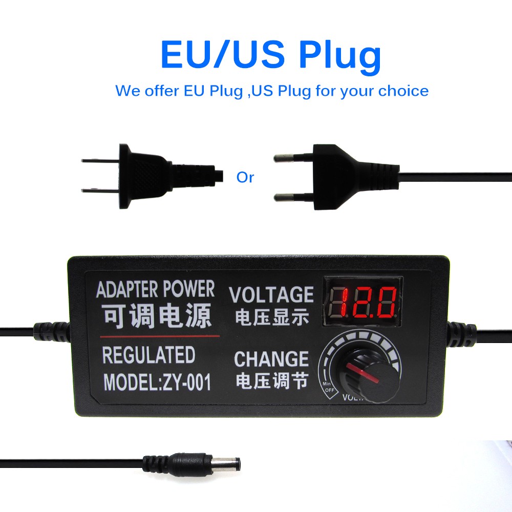 Adjustable AC to DC Power Supply 3V 5V 6V 9V 12V 15V 18V 24V 1A 2A 5A Universal Power Supply Adapter 220V to 12V Volt Adapter