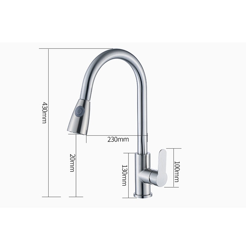 Kitchen pull-out telescopic cold and hot random pull-out faucet sink basin dishwasher mixing valve