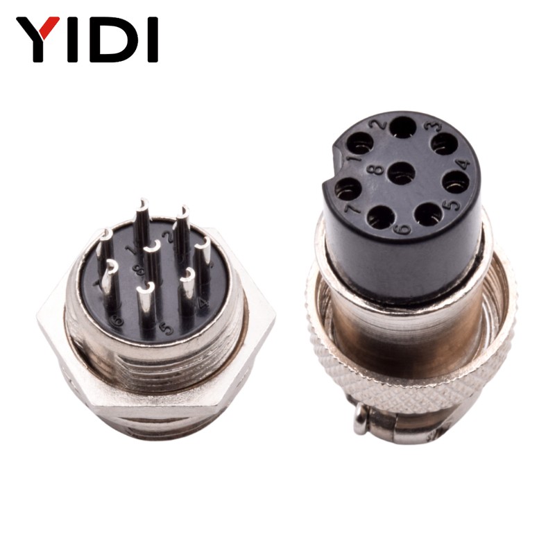 3/5 Sets GX12 GX16 GX20 Air Connector Male + Female 2 3 4 5 6 7 8 9 10 12 Cores 12/16/20mm Circular Aviation Socket Plug Connector