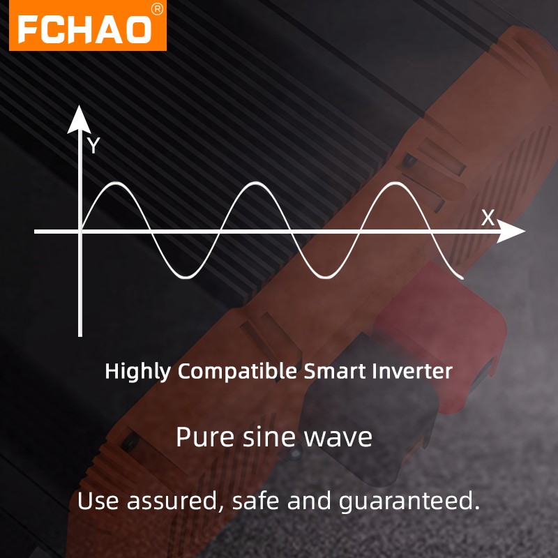 FCHAO 5000W Car Power Inverter Pure Sine Wave DC 12V 24V to AC 110V 220V LCD Display Home Voltage Converter Ups Universal Socket