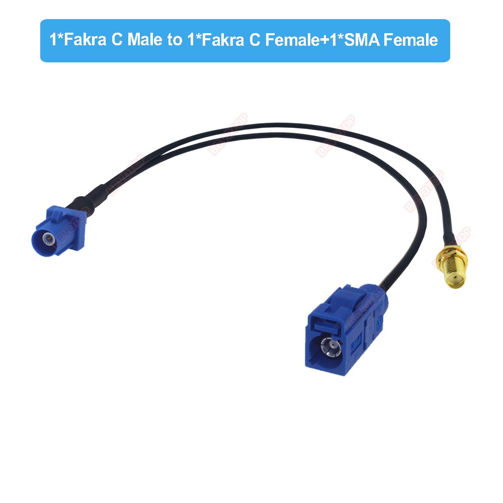 Fakra C Male to SMA Male and Fakra C Female Y Type GPS Adapter Fakra to SMA Splitter Navigation Cable GPS Antenna Extension Cord