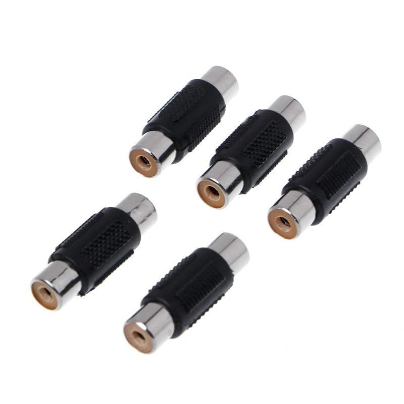 5pcs RCA Female to RCA Female Audio Video Cable Jack Plug Adapter Connector