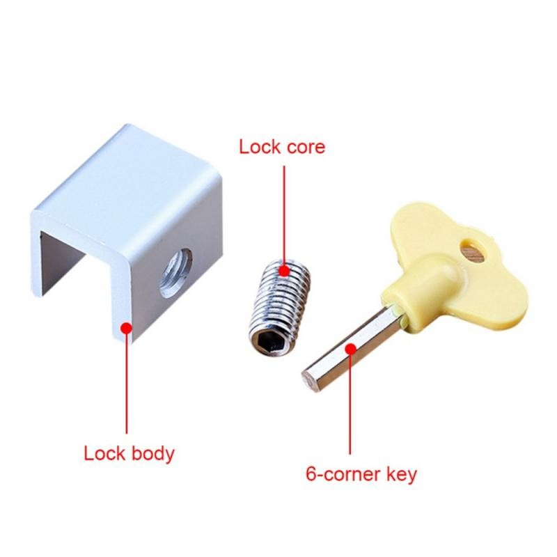 Adjustable Sliding Window Locks Stop Anti-theft Window Door Cable Limit Safety Key Lock Stopper Translation Lock Screen Dropship