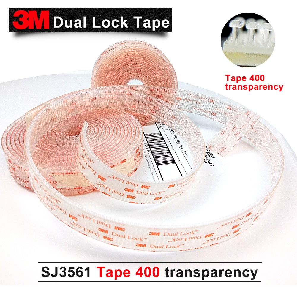 Mushroom Clear Tape, Double Lock, 3M, SJ3561, Type 400, 25.4 x 1mm